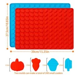 2 Pack Silicone Baking Mat For Dog Biscuits, Dog Treat Mold Silicone With Spatula, 120 Pet Treats Baking Mold, Chocolate Candy Molds Homemade Cookie Making Tool, BPA-Free Mat Gifts For Dogs -Wilton Shop 41UysiA2TkL