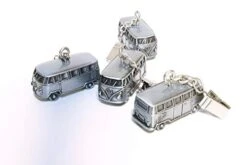 VW Collection - Volkswagen Samba Bus T1 Camper Van 3D Tablecloth Weights With Metal Clips (4-pc Set/Vintage Silver)