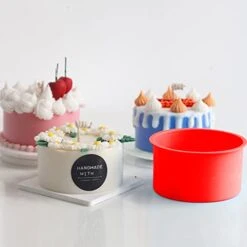 Round Cake Pans Sets For Baking, 4 Set Silicone Baking Mold Quick Release Cake Mold For Layer Cake, Rainbow Cake, Party Cake (4/6 / 8/9 Inch) -Wilton Shop 41VGYCS2ahL