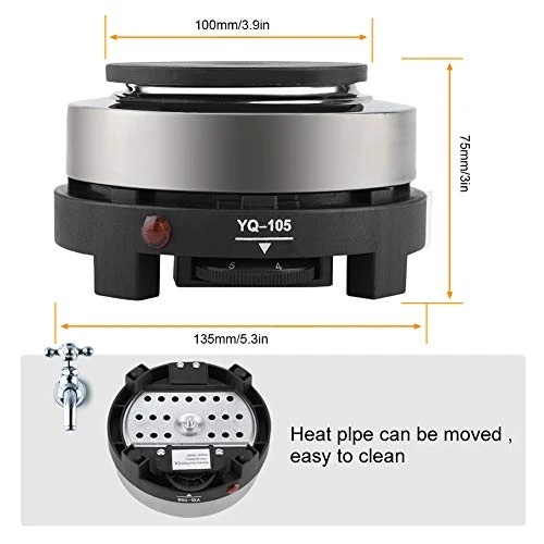 Hot Plate Electric Stove, Portable 500W Electric Mini Stove Hot Plate Multifunction Home Heater Portable Single Burner For Milk Water Coffee Heating (US Plug 110V) 7 Hot Plate Electric Stove, Portable 500W Electric Mini Stove Hot Plate Multifunction Home Heater Portable Single Burner For Milk Water Coffee Heating (US Plug 110V) - Image 5