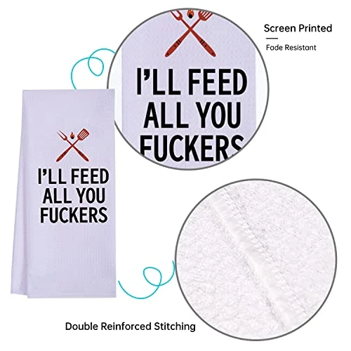 Funny Kitchen Towels For Men, Women, BBQ Grilling Cooking Dish Towels, Funny Birthday Gifts For Husband, Dad, Boyfriend, Friend, Hilarious Gag Gift For Chefs 4 Funny Kitchen Towels For Men, Women, BBQ Grilling Cooking Dish Towels, Funny Birthday Gifts For Husband, Dad, Boyfriend, Friend, Hilarious Gag Gift For Chefs - Image 2