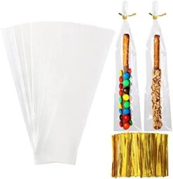 Cake Pop Bags,Augshy 300 Pcs Cellophane Treat Bags 3x5 With 300 Twist Ties - 1.4 Mils Thickness OPP Plastic Bags For Lollipop Candy Chocolate Cookie Wrapping Buffet -Wilton Shop 41Veg57kKjL. AC