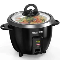 Rice Cooker 10 Cups Uncooked & Food Steamer (20 Cooked), Electric Rice Cooker Fast Cooking With Keep Warm, Removable Non-stick Pot, All-In-One Cooker For Grains, Soups, Oatmeal Or Veggies - Black