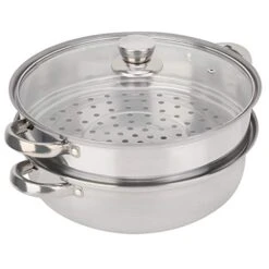 2-Layer Steamer Pot, Steaming Compartment Food Grade Stainless Steel Material Pot Cooker Stainless Steel Cookware For Kitchen 8 2-Layer Steamer Pot, Steaming Compartment Food Grade Stainless Steel Material Pot Cooker Stainless Steel Cookware For Kitchen -Wilton Shop 41VolHr1njL