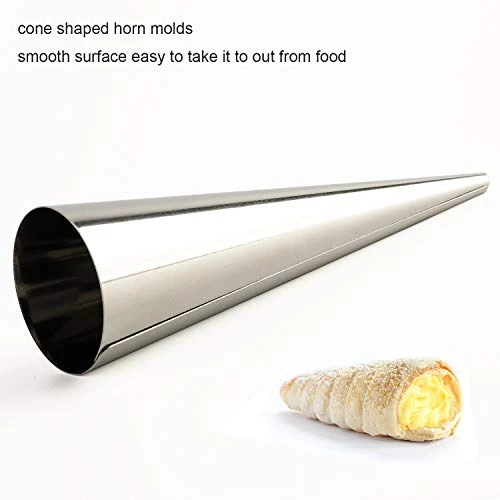 Cream Horn Molds Stainless Steel Cone Tubular Shaped Mold For Cannoli Tubes Croissant (cream Cone) 6 Cream Horn Molds Stainless Steel Cone Tubular Shaped Mold For Cannoli Tubes Croissant (cream Cone) - Image 4