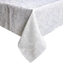 Scroll Damask Jacquard Tablecloth Polyester Fabric Water Resistant Spillproof Table Cover For Kitchen Dinning Wedding Banquet Party Tabletop Use (Rectangle/Oblong, 60 X 84 Inch, Beige) -Wilton Shop 41VtWbDE8xL. AC