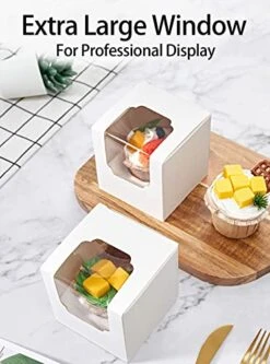 Cupcake Boxes 50 Pcs White Individual Cupcake Box, Single Cupcake Containers Cardboard Holders With Inserts And Window For Muffins Cocoa Bombs Packaging Togo Boxes For Birthdays Showers Party Favors Packing -Wilton Shop 41Vtn1cHz4L