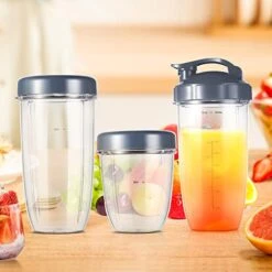 Replacement Cups Kit 18oz Short Cup 24oz Tall Cup 32oz Colossal Cup With Flip-Top To-Go Lid And Stay-Fresh Resealable Lid Compatible With NutriBullet 600w And Pro 900w Blenders -Wilton Shop 41VwFSzvrzL