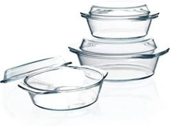 Clear Round Glass Casserole Dish With Glass Lid Oven Safe Glass Cookware, Covered Glass Microwavable Bowls With Lids (2.5L) 17 Clear Round Glass Casserole Dish With Glass Lid Oven Safe Glass Cookware, Covered Glass Microwavable Bowls With Lids (2.5L) -Wilton Shop 41VxkER8xDL. AC