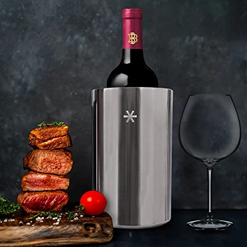 Wine Chiller Bucket - Double Wall Vacuum Insulated Wine Cooler, Wine Bottle Holder For Champagne And Wine Bottles, Keeps Wine Chill, Great Gift For Men, Premium Stainless Steel, Stainless Steel 8 Wine Chiller Bucket - Double Wall Vacuum Insulated Wine Cooler, Wine Bottle Holder For Champagne And Wine Bottles, Keeps Wine Chill, Great Gift For Men, Premium Stainless Steel, Stainless Steel - Image 6