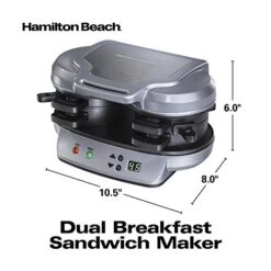 Hamilton Beach Dual Breakfast Sandwich Maker With Timer, Silver (25490A) -Wilton Shop 41VziKtsySL