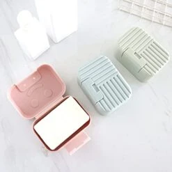 Fzh Soap Dish For Shower Portable Soap Box With Lid Travel Washing Soap Boxes Sealed Leak Proof Soap Container Box Bathroom Waterproof Soap Storage Boxes (Color : Green) -Wilton Shop 41W4tLzl7ML
