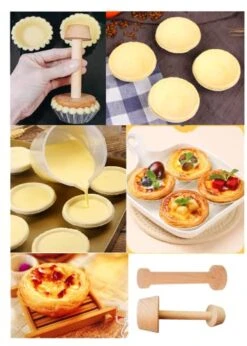2 Pieces Of Wooden Color Wooden Mold Egg Tart Mashing DIY Cake Pastry Tool, Suitable For Mini Muffin Cheesecake,Dessert,Kitchen Baking Wooden Tart Tool -Wilton Shop 41WCl7p2THL