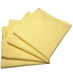 Charlô - Set Of 4 100% Cotton Cloth Napkins 15"x15" - Reusable Napkins, Dining Table Decor - Cotton Soft Durable Dinner Napkins For Everyday Gatherings, Thanksgiving, Christmas - Light Yellow
