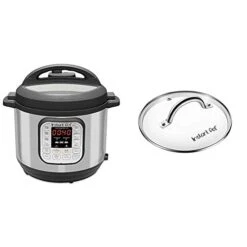 Duo 7-in-1 Electric Pressure Cooker, Sterilizer, Slow Cooker, Rice Cooker, Steamer, Saute, Yogurt Maker, And Warmer, 8 Quart, 14 One-Touch Programs & 8 Quart Glass Lid