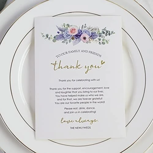Wedding Thank You Place Setting Cards, 50 Pieces Place Cards For Table Setting, Table Place Cards For Wedding Favors, Receptions, Dinner Parties, Events And Celebrations (4 X 6 In, Floral) 8 Wedding Thank You Place Setting Cards, 50 Pieces Place Cards For Table Setting, Table Place Cards For Wedding Favors, Receptions, Dinner Parties, Events And Celebrations (4 X 6 In, Floral) - Image 6