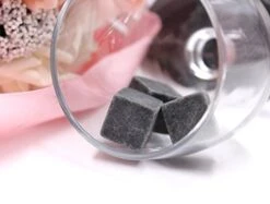 Set Of 18 - Pure Soapstone Reusable Chilling Rocks For Whiskey - No Water Dilution & Perfect For Liquor, Wine And Other Beverages - With 2 Velvet Bags Included (Grey Color) -Wilton Shop 41WPdbNDflL