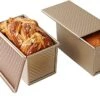 GENERIC 2 Pack Loaf Pan With Lid, Non-Stick Bread Pan Bakeware Durable Carbon Steel Bread Toast Mold With Cover Bread Pan For Baking Bread Pan Bread Tin For Homemade Cakes, Breads And Meatloaf(Champagne Gold) 2 GENERIC 2 Pack Loaf Pan With Lid, Non-Stick Bread Pan Bakeware Durable Carbon Steel Bread Toast Mold With Cover Bread Pan For Baking Bread Pan Bread Tin For Homemade Cakes, Breads And Meatloaf(Champagne Gold) -Wilton Shop 41WZT3XXIvL