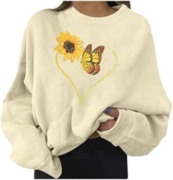 VODMXYGG Women Casual Fashion Long Sleeve Pullover Print Sweatshirt Blouse Top -Wilton Shop 41WaYhorm2L. AC