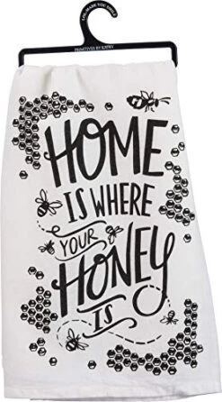 By Kathy 35506 LOL Made You Smile Dish Towel, 28 X 28-Inches, Honey Is Where Your Honey Is