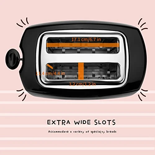 Toaster 2 Slice, Compact Electric Bread Toaster With 6 Toast Setting Defrost, Reheat, Cancel Functions, Auto Shutoff Removable Crumb Tray, Black Toaster (black) 4 Toaster 2 Slice, Compact Electric Bread Toaster With 6 Toast Setting Defrost, Reheat, Cancel Functions, Auto Shutoff Removable Crumb Tray, Black Toaster (black) - Image 2