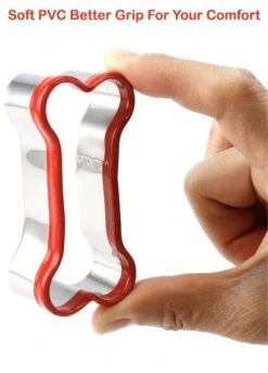 4Pcs Large Dog Bone Cookie Cutters Set, Dog Treats Cookie Cutter, Dog Bone Shapes Cutters, Homemade Dog Biscuit Treats Cutters, Coated With Soft PVC For Protection,4.7" 3.9'' 3.2'' 2.4" -Wilton Shop 41Won6lEc0L