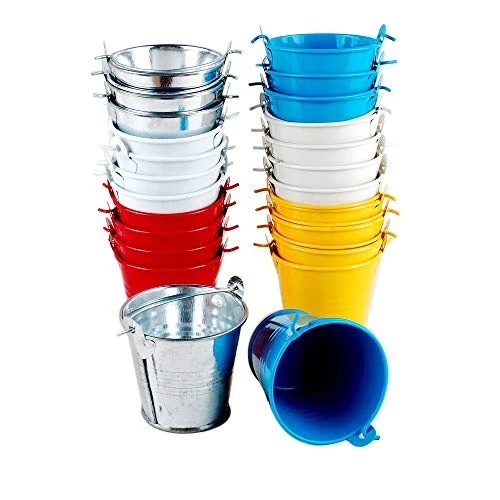 24PCS Mini 2 INCH Metal Tin Buckets Pails With Handles For Halloween Christmas Party Favor, Succulent Planting 3 24PCS Mini 2 INCH Metal Tin Buckets Pails With Handles For Halloween Christmas Party Favor, Succulent Planting