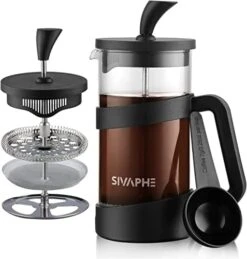 French Press 34oz Light-weight Durable High Borosilicate Carafe Maker 8 Cup Plastic Coffee Press Frothed -Wilton Shop 41X3e5iDhL. AC