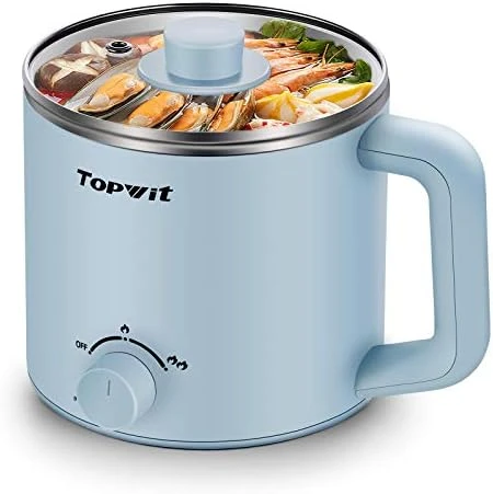 Topwit Electric Hot Pot, Mini Ramen Cooker, 1.6L Noodles Pot, Multifunctional Electric Cooker For Pasta, Shabu-Shabu, Oatmeal, Soup And Egg With Over-Heating Protection, Boil Dry Protection, Black 8 Topwit Electric Hot Pot, Mini Ramen Cooker, 1.6L Noodles Pot, Multifunctional Electric Cooker For Pasta, Shabu-Shabu, Oatmeal, Soup And Egg With Over-Heating Protection, Boil Dry Protection, Black - Image 6