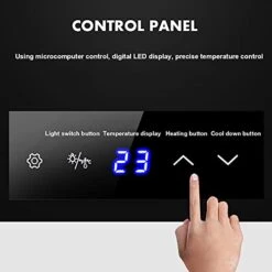 QLIGHA Thermostat Electronic Wine Cabinet, LED Small Wine Refrigerator With Glass Door (8 Bottles), 12-18°C Low Noise Independent Wine Cabinet With Fridge Space -Wilton Shop 41XDsdRuuCS