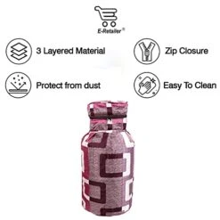 ® Set Of 2 Piece Polyester 3-Layered LPG Cylinder Cover (Color-Purple, Size-26x21 Inches Perimeter And 26x14 Inches Diameter)