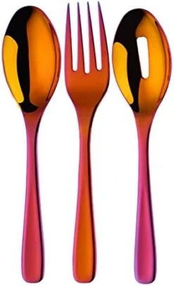 GUANGMING - Large Salad Servers 3pcs, Dinner Serving Spoons/Fork/Spatula, Kitchen 304 Stainless Steel Spoon Set Server, Metal Fork Spoon Cutlery Set, Kitchen Utensils,D,3PCS (Color : D, Size : 3PCS -Wilton Shop 41XTNWC6WoL. AC