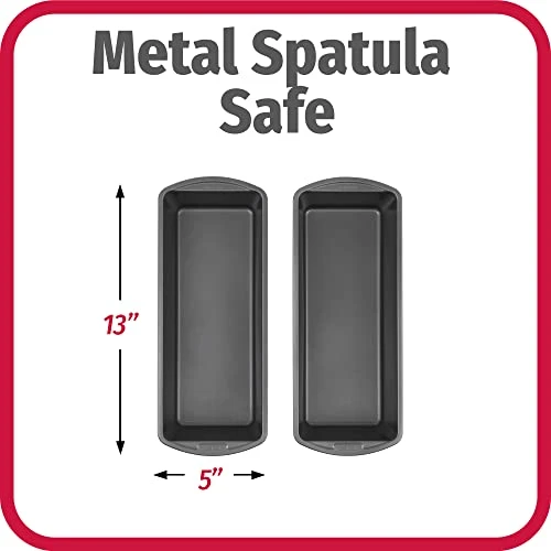 Cook Set Of 2 Extra Large 13'' X 5'' Nonstick Steel Bread Loaf Pans, Gray 7 Cook Set Of 2 Extra Large 13'' X 5'' Nonstick Steel Bread Loaf Pans, Gray - Image 5