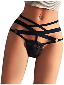 F_Gotal Clearance Sexy Underwear For Women Flower Lace Strappy Mesh Panties G-String Thongs Knickers Briefs -Wilton Shop 41XcfhJZzxL. AC