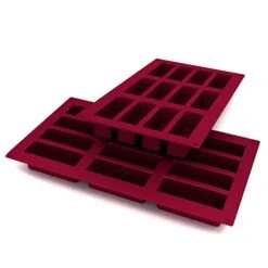 Ultra-Premium, Eco-Friendly 12-Oblong Cavity Narrow Rectangle Silicone Bars, Baking Mold/Baking Pan For Soap, Cake, Bread, Cupcake, Cheesecake, Cornbread, Muffin & Brownies 29.5x17.5x1.3 By MORE -Wilton Shop 41Xdbk7DeLL