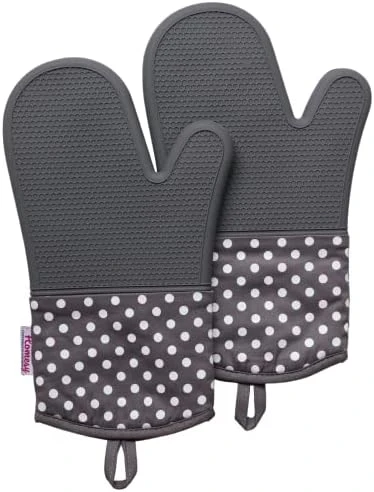 Silicone Oven Mitts, 12-inch Long Flexible Textured Grip Kitchen Mittens, Washable Insulated Oven Mitts Heat Resistant 500°F, Non Slip 2 Piece Oven Mitt Set For Cooking & Baking (Black) 10 Silicone Oven Mitts, 12-inch Long Flexible Textured Grip Kitchen Mittens, Washable Insulated Oven Mitts Heat Resistant 500°F, Non Slip 2 Piece Oven Mitt Set For Cooking & Baking (Black) - Image 8