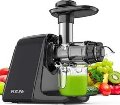 Juicer Machines, NXONE Cold Press Juicer For Vegetable And Fruit, Slow Masticating Juicer With 3 Speed Modes, Slow Juicer With Quiet Motor & Reverse Function, Easy To Clean With Brush, Black -Wilton Shop 41XoXLuQQ5L. AC