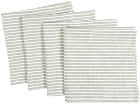 Monaco Relaxed Casual Farmhouse Napkin | Set Of 4, 100% Slubbed Cotton, 20x20 Inch Cloth Napkins | For Entertaining And Everyday Use (Blue) 6 Monaco Relaxed Casual Farmhouse Napkin | Set Of 4, 100% Slubbed Cotton, 20x20 Inch Cloth Napkins | For Entertaining And Everyday Use (Blue) - Image 4