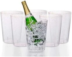 6 Pack Of 96 Ounce Disposable Clear Plastic Ice Bucket For Parties - Good As One Large Champagne Chiller Or Classic Wine Bottle Chiller -Wilton Shop 41Y048QZnoL. AC