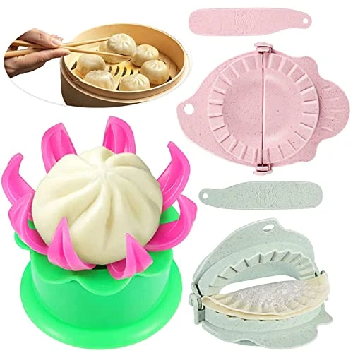 5 Pieces Bun Maker Bun Dumpling Maker Steam Filled Plastic Mold And Filling Spoon Cooking Tool Set For Kids Learning To Make Delicious Bun And Dumplings(Green, Pink) 3 5 Pieces Bun Maker Bun Dumpling Maker Steam Filled Plastic Mold And Filling Spoon Cooking Tool Set For Kids Learning To Make Delicious Bun And Dumplings(Green, Pink)