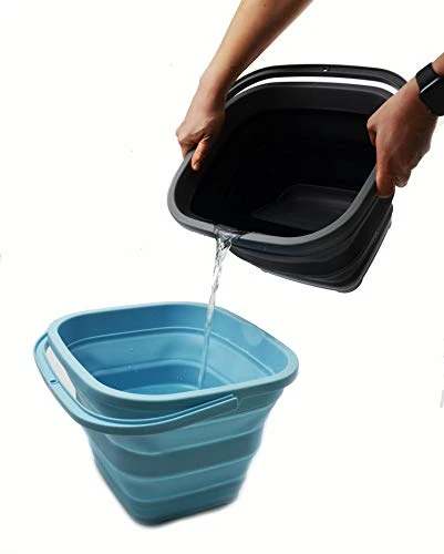 10L (2.6 Gallon) Collapsible Rectangular Handy Basket / Bucket (Grey/Black (Set Of 2)) 7 10L (2.6 Gallon) Collapsible Rectangular Handy Basket / Bucket (Grey/Black (Set Of 2)) - Image 5