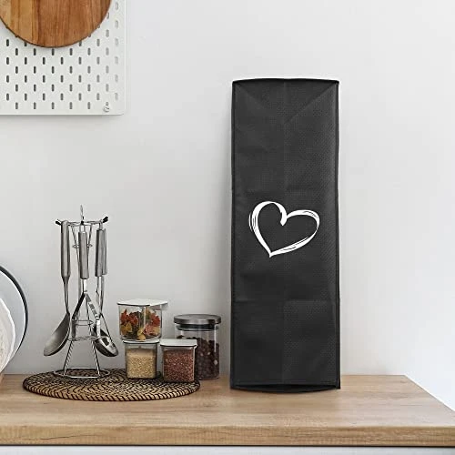 Kwmobile Cover Compatible Cover Fabric Protective Case For Kitchen Appliance - Brushed Heart White/Black 4 Kwmobile Cover Compatible Cover Fabric Protective Case For Kitchen Appliance - Brushed Heart White/Black - Image 2