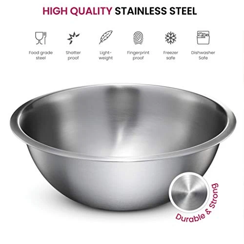 Stainless Steel Mixing Bowls (Set Of 6) Stainless Steel Mixing Bowl Set - Easy To Clean, Nesting Bowls For Space Saving Storage, Great For Cooking, Baking, Prepping 5 Stainless Steel Mixing Bowls (Set Of 6) Stainless Steel Mixing Bowl Set - Easy To Clean, Nesting Bowls For Space Saving Storage, Great For Cooking, Baking, Prepping - Image 3