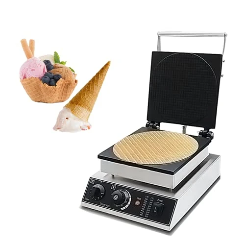 Commercial Ice Cream Cone Waffle Maker Machine With Crispy Waffle Cone Mold, 1500W Stainless Steel Egg Roll Cone Baker Waffle Roll Maker W/ Non-Stick Coating, Temp & Time Control 4 Commercial Ice Cream Cone Waffle Maker Machine With Crispy Waffle Cone Mold, 1500W Stainless Steel Egg Roll Cone Baker Waffle Roll Maker W/ Non-Stick Coating, Temp & Time Control - Image 2