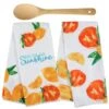 Home Kitchen Towel Gift 3 Piece Set With 2 Kitchen Towels And Bamboo Spoon - Hostess, New Home, Gift Set (Bring Your Own Sunshine Citrus Lemons & Oranges) 1 Home Kitchen Towel Gift 3 Piece Set With 2 Kitchen Towels And Bamboo Spoon - Hostess, New Home, Gift Set (Bring Your Own Sunshine Citrus Lemons & Oranges) -Wilton Shop 41YMESB1E6L
