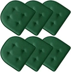 U-Shaped Chair Cushions For Dining Chairs 4 Pack, Memory Foam Chair Pads With Tufted Design And Non-Slip Backing, 17" X 16", Scuba Green -Wilton Shop 41YUPKRV7ZL. AC