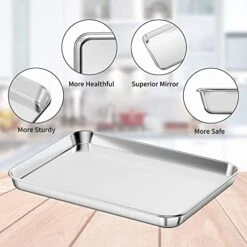 Baking Sheets 2 Pieces With A Rack , HKJ Chef Cookie Sheets And Nonstick Cooling Rack & Stainless Steel Baking Pans & Toaster Oven Tray Pan, Rectangle Size 12.5 X 10 X 1 Inch & Non Toxic -Wilton Shop 41YXz4hS4vL 1