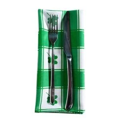 St.Patrick's Day Checkered Napkin Set, 20x20 Inch, 6 Pieces, Green -Wilton Shop 41YZWXq5uFL