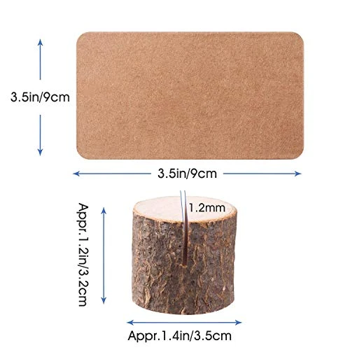 Wood Place Card Holders, 20Pcs Premium Rustic Table Number Holders And 30Pcs Kraft Table Place Cards, Wood Photo Holders, Ideal For Wedding Party Table Name And More 4 Wood Place Card Holders, 20Pcs Premium Rustic Table Number Holders And 30Pcs Kraft Table Place Cards, Wood Photo Holders, Ideal For Wedding Party Table Name And More - Image 2