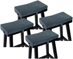 Baibu Set Of 2 Rectangle Bench Stool Cushion, Non-Slip Saddle Stool Seat Cushions Bar Stool Cushion With Machine Washable Cover - 2 Cushions Only (Blue, 18x9.5x1.5in) -Wilton Shop 41YoDkZSXUL. AC